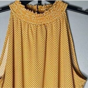 Adrianna Papell Women's Mindi Smocked Mock-Neck Top Yellow Size XL